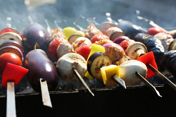 Barbecue v detailním pánev — Stock fotografie