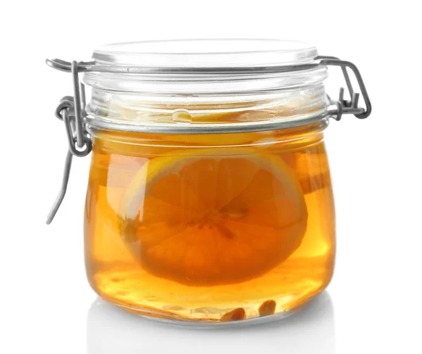 Jeges tea citrommal elszigetelt fehér — Stock Fotó