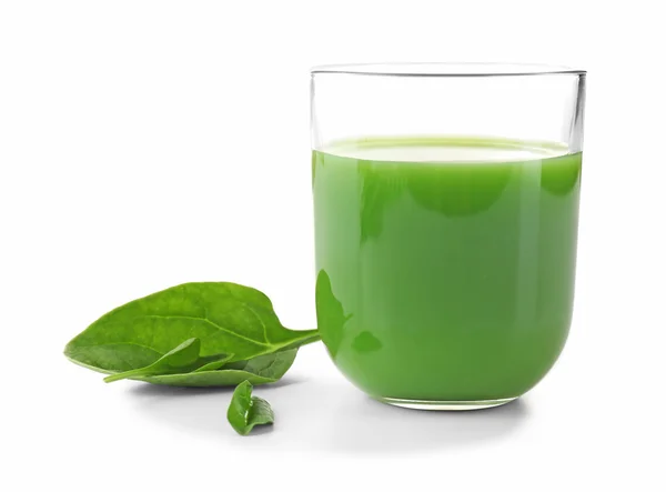 Glas av spenat juice — Stockfoto