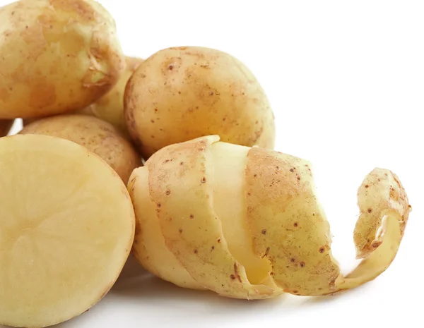 Young potatoes isolated on white — Stock Photo, Image