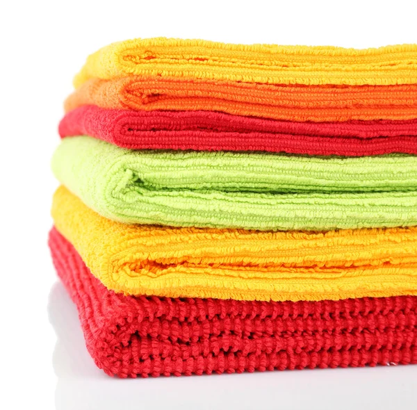 Colorful towels isolated on white — Stock Photo, Image