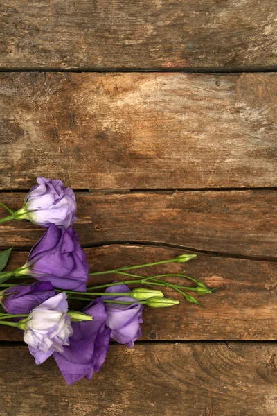 Bellissimo eustoma su sfondo in legno — Foto Stock