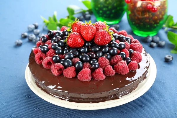 Delicioso bolo de chocolate — Fotografia de Stock