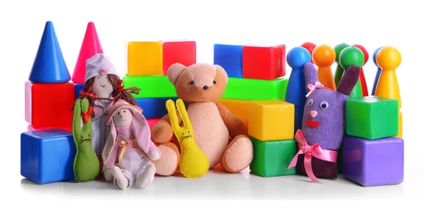 Hög med leksaker isolerad på vit — Stockfoto