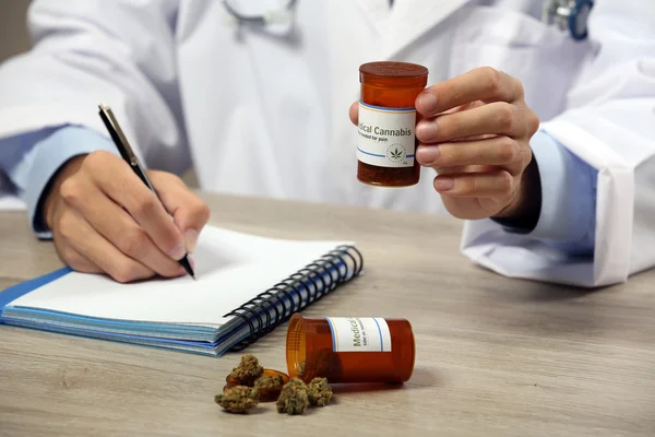 Doctor with medical cannabis — Stock Photo, Image