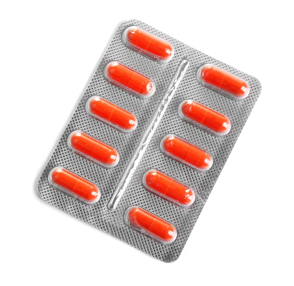 Capsules packed in blister — Stock Photo, Image