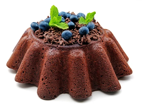 Yaban mersini ve çikolatalı kek — Stok fotoğraf