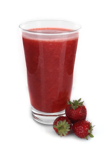 Glass of fresh strawberry cocktail — Stock Photo, Image