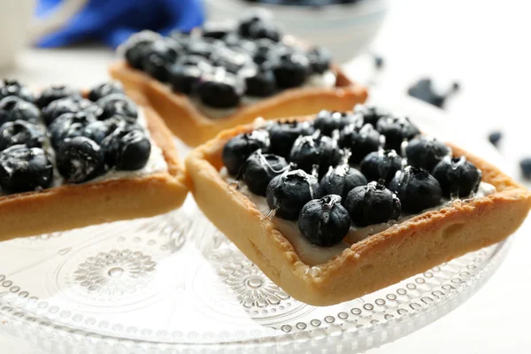 Tartes aux myrtilles fraîches gourmandes — Photo