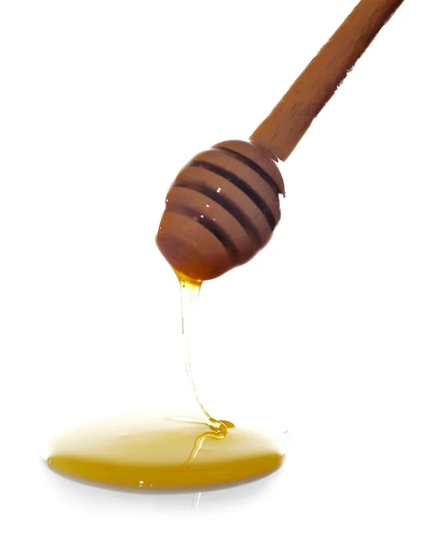 Honning drypper fra dipper - Stock-foto