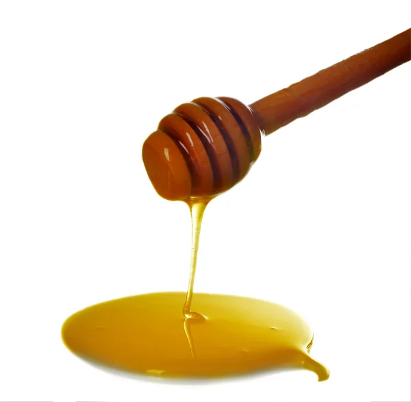 Μέλι στάζει από την κουτάλα — Φωτογραφία Αρχείου