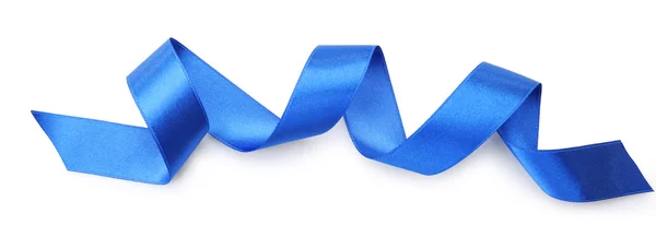 Dark blue satin ribbon — Stock Photo, Image