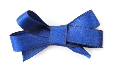 Beyaz izole koyu mavi şerit yay