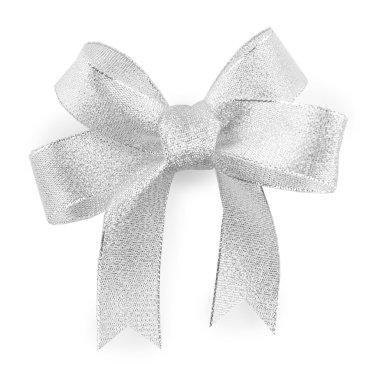 Beyaz izole saten şerit yay