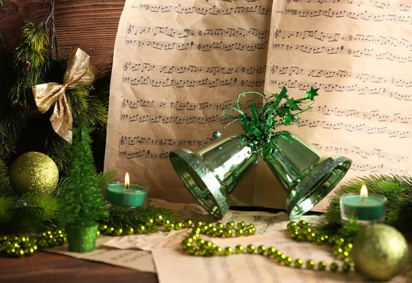 Music notes with Christmas decoration — Stock Photo, Image