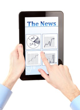 Tablet Pc iş haberleri okuma adam