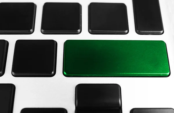 Close-up of laptop keyboard with color button — Stock Photo, Image
