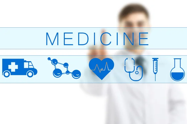 Medical doctor working with healthcare icons. Modern medical technologies concept — Stock Photo, Image