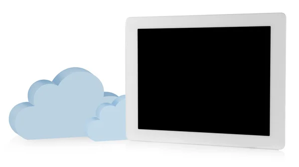 Tablette PC avec nuages — Photo