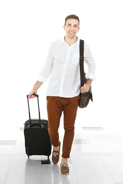 Man holding suitcase — Stock Photo, Image