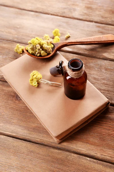 Old books with dry flowers — Stock Photo, Image