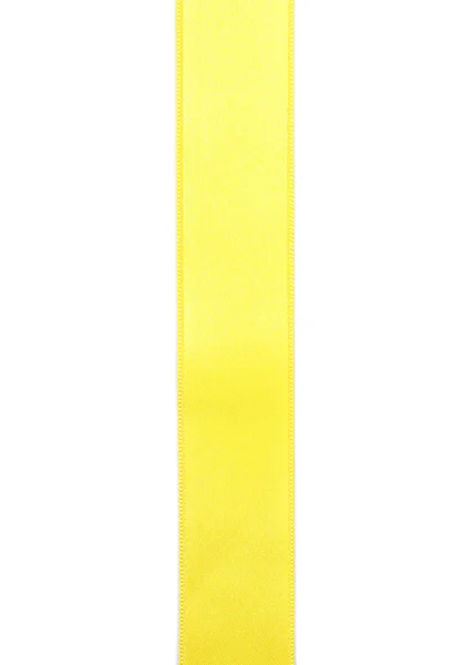 Žlutá stuha izolovaná na bílé — Stock fotografie