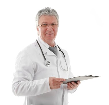 Doktor ile arka plan panoya