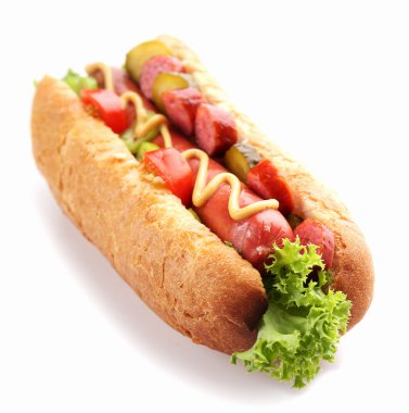 Taze sosis beyaz izole