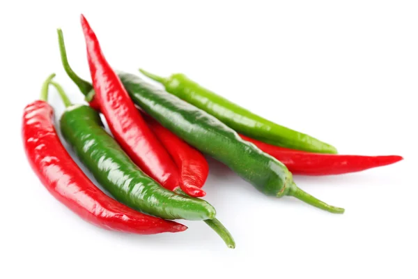 Hot peppers isolated on white — Stock Photo, Image