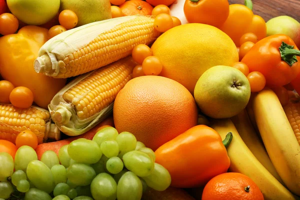 Fresh fruits and vegetables background — Stock Photo, Image