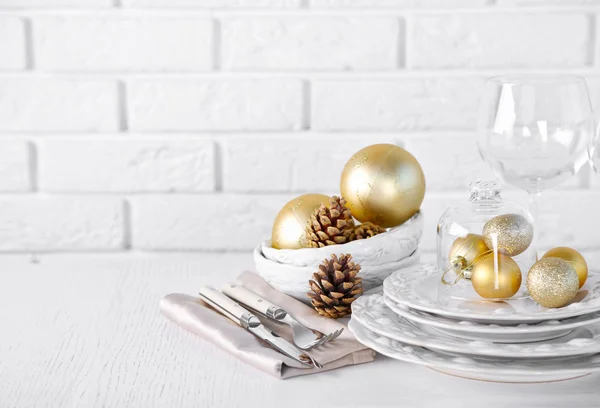 Decorated Christmas table setting — Stock Photo, Image