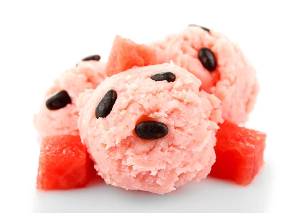 Watermelon ice cream isolated on white — Stock Photo, Image