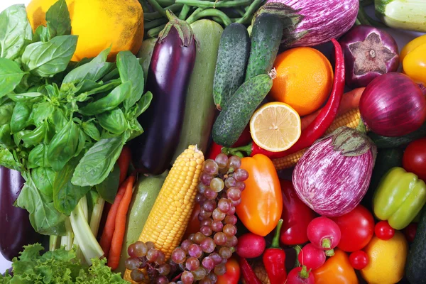 Fresh fruits and vegetables closeup — Stock Photo, Image