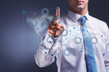 İnsan eli sosyal ağ yapısı basarak