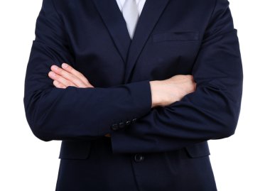 beyaz izole takım elbiseli şık adam