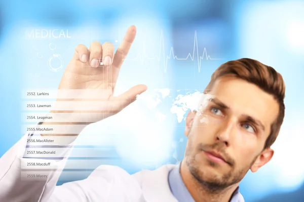 Medicine doctor working with modern computer interface.Modern medical technologies concept — Stock Photo, Image