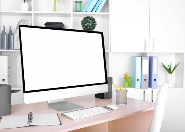 Office workplace with modern computer — Stock Photo, Image