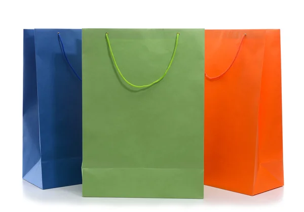 Paper shopping bags isolated on white — Stock Photo, Image