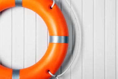 Lifebuoy ahşap duvar