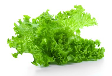 Beyaz üzerinde taze marul.