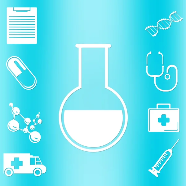 Medical icons set  on abstract blue background — Stock Photo, Image