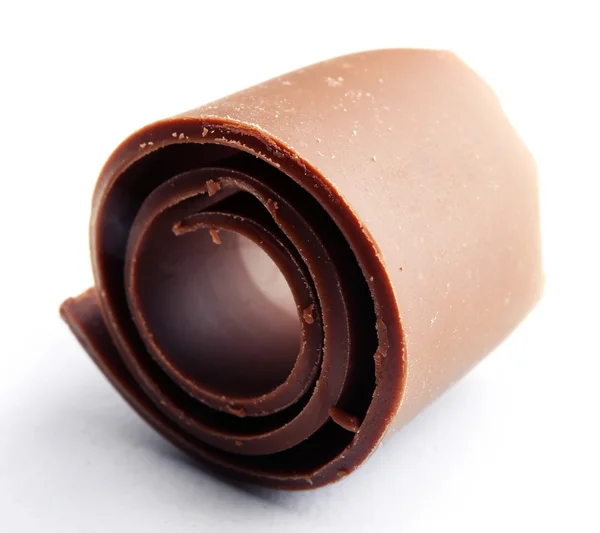 白で隔離チョコレート カール — ストック写真
