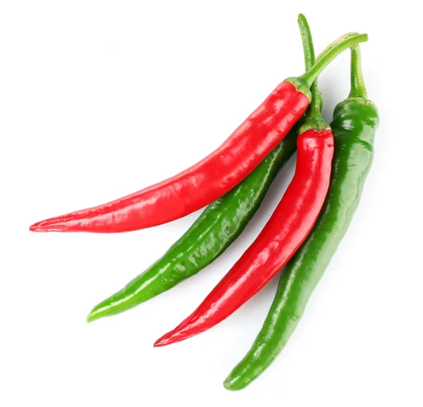 Hot peppers isolated on white — Stock Photo, Image