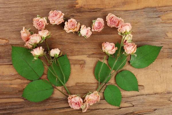 Heart of beautiful dry flowers — Stock Photo, Image