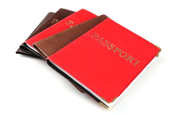 Paszporty na białym tle — Zdjęcie stockowe