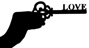 Siluetleri el ile üzerine beyaz izole dekoratif öğe