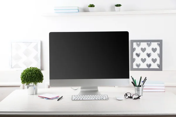 Workplace with modern computer — Stock Photo, Image