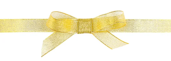 Yellow ribbon bow isolated on white — Stock Photo, Image