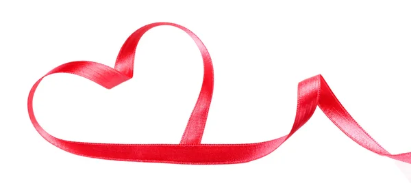 Pink ribbon in shape of heart — Stock Photo, Image