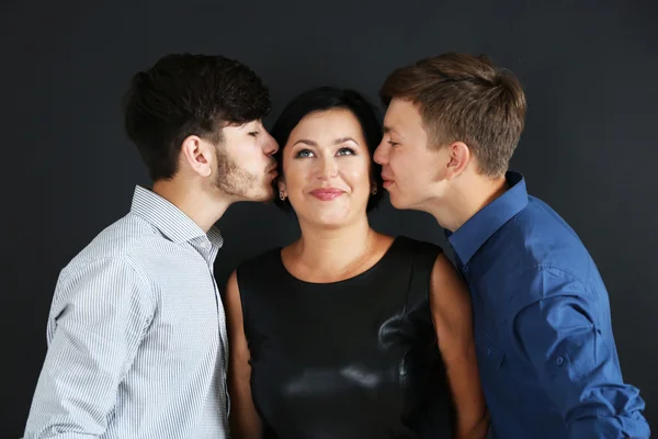Portrét matku a její synové — Stock fotografie